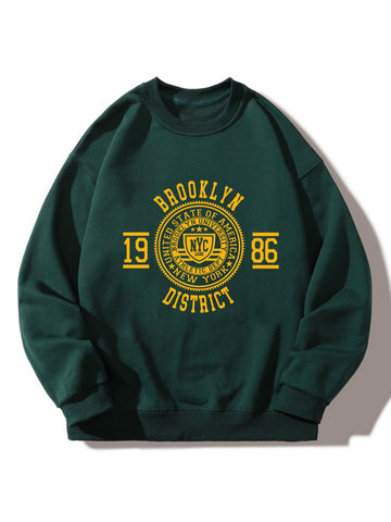 Brooklyn Varsity Print Relaxed Sweatshirt